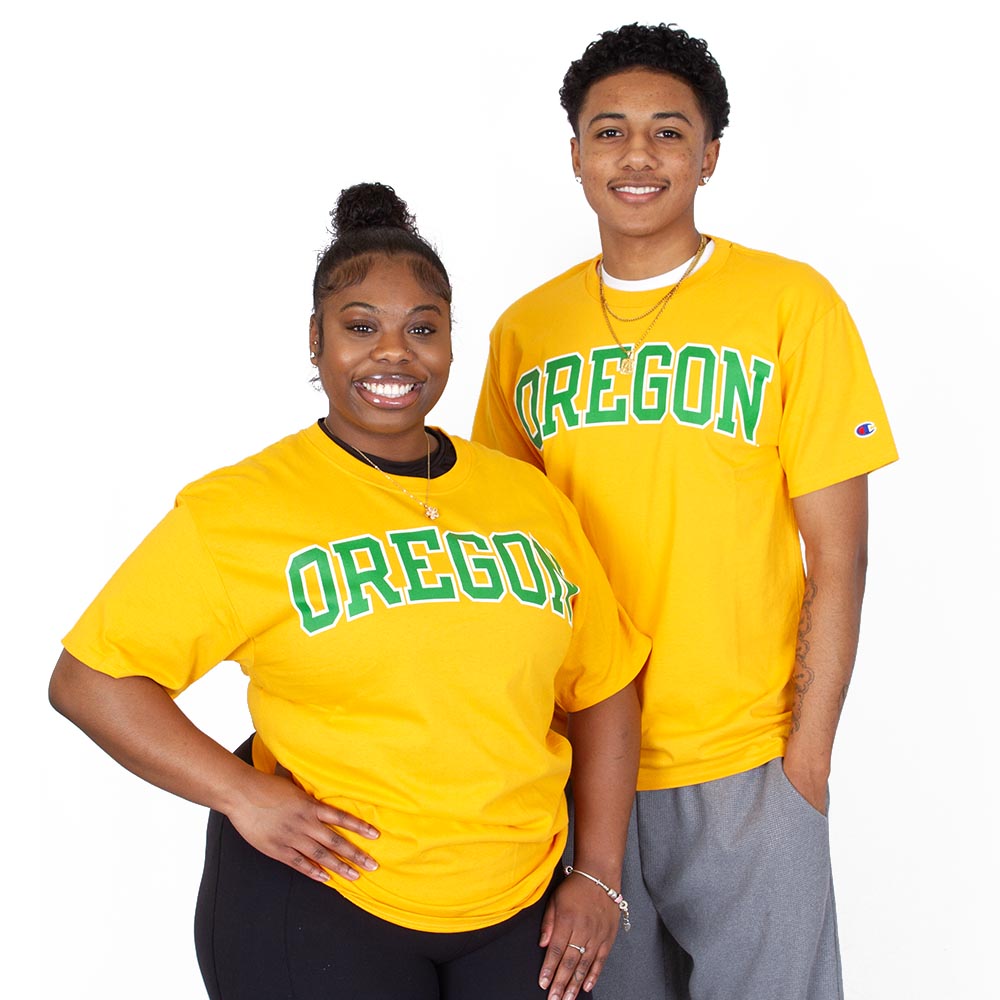 Arched Oregon, Champion, Yellow, Crew Neck, Men, T-Shirt, 942063